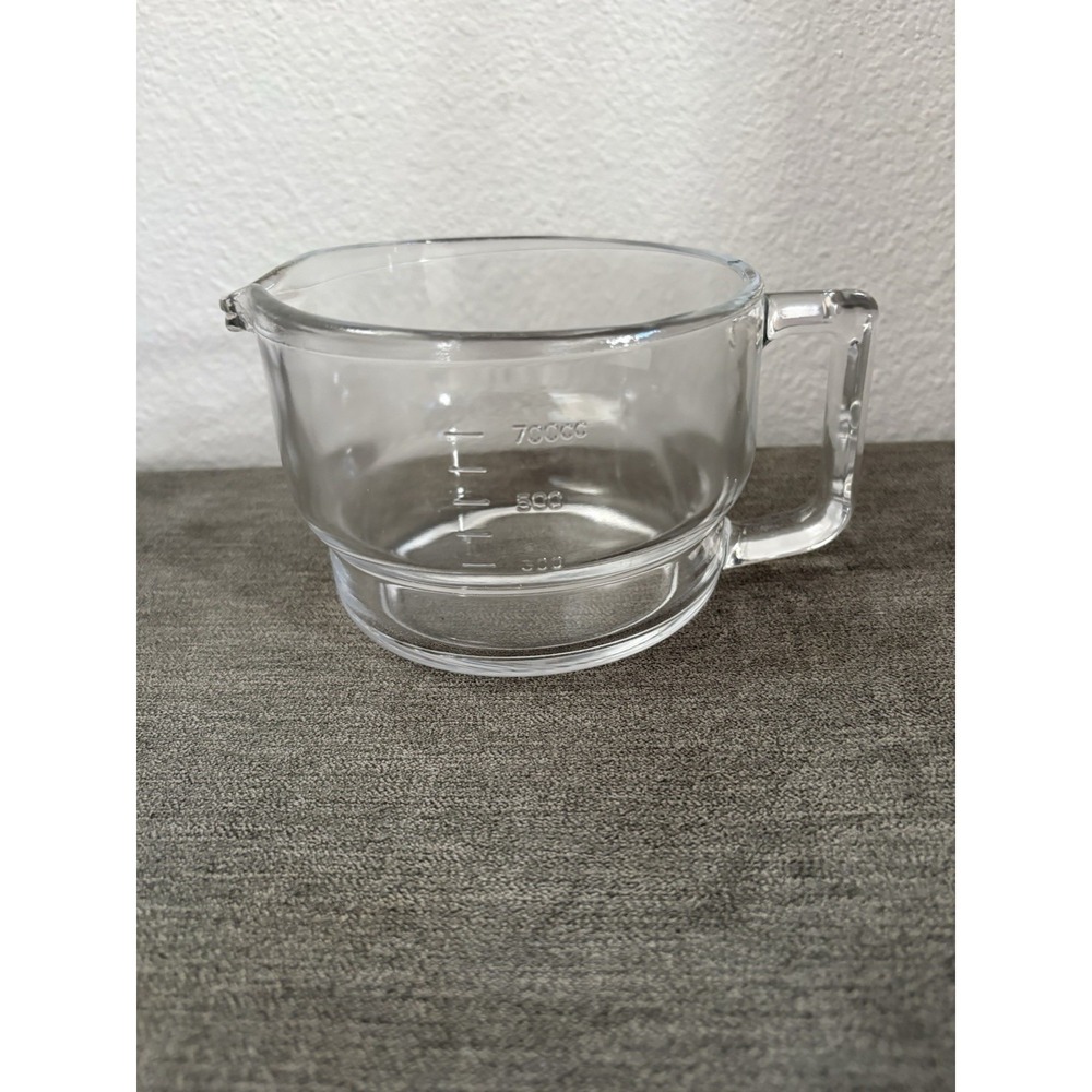 Vintage Glass Measuring Pitcher , Corrupad Korea Holds 1 Quart Marked In CCs